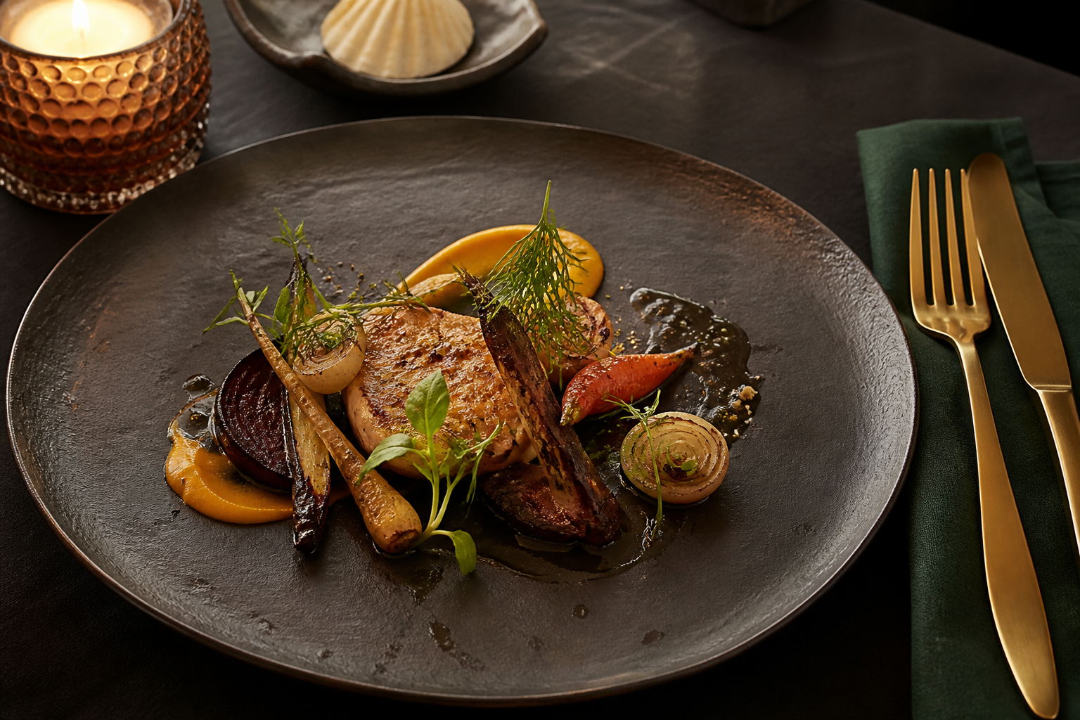 Assiette gastronomique de saison chez FrenchOptionsHere.com